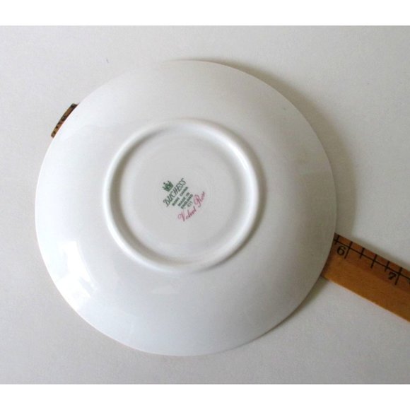 Vintage Duchess Velvet Rose Bone China Footed Cup and Saucer Pink Roses - Picture 8 of 9